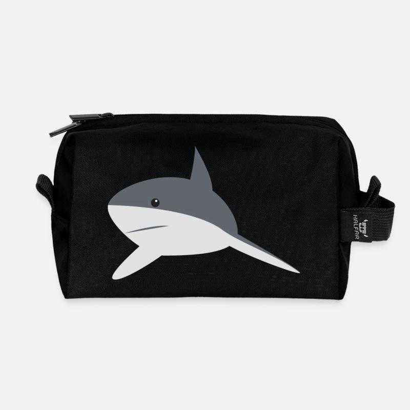 Shark - Recycled Toiletry Zip Bag - black