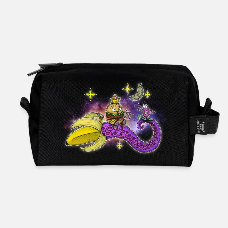 Space Banana - Recycelte Kulturtasche - Schwarz