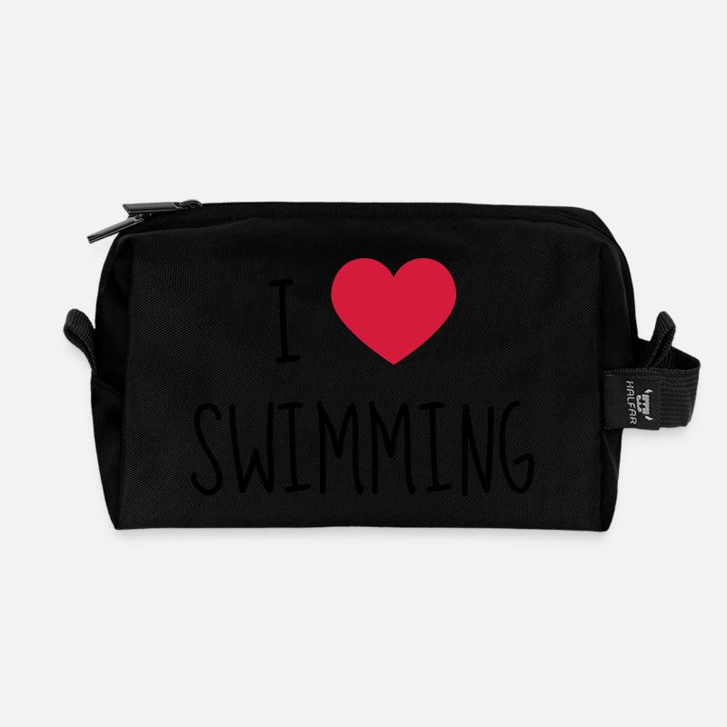 Schwimmen / Schwimmer / Diving / Scuba Diving - Recycelte Kulturtasche - Schwarz