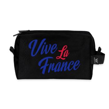 France Français Française French Frankreich - Recycled Toiletry Zip Bag - black - Front