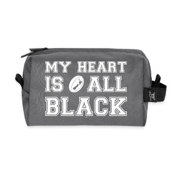 New Zealand My Heart Is All Black - Trousse de toilette en tissu recyclé - anthracite - Devant