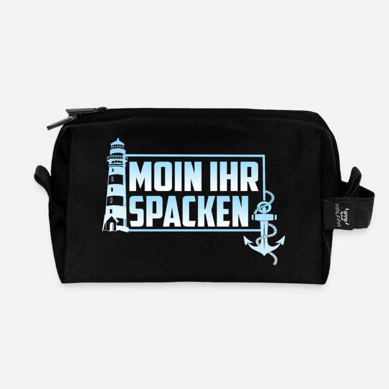 MOIN IHR SPACKEN - Recycelte Kulturtasche - Schwarz