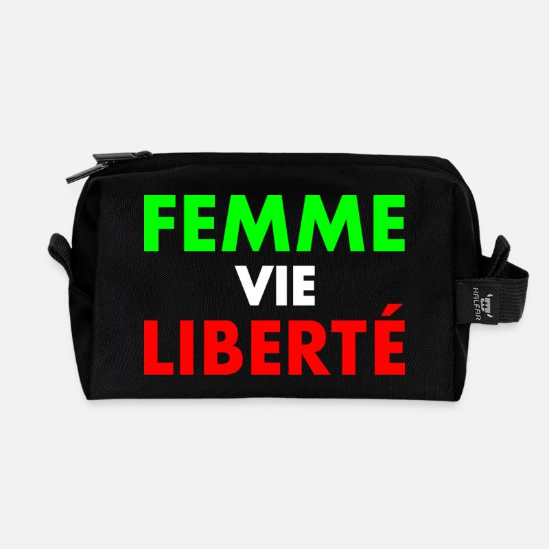 Freiheit des Frauenlebens - Recycelte Kulturtasche - Schwarz