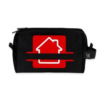 House red real estate agent - Recycled Toiletry Zip Bag - black - Front