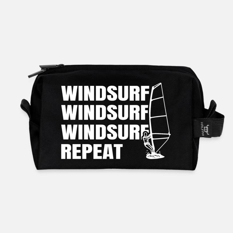 Windsurfen - Recycelte Kulturtasche - Schwarz
