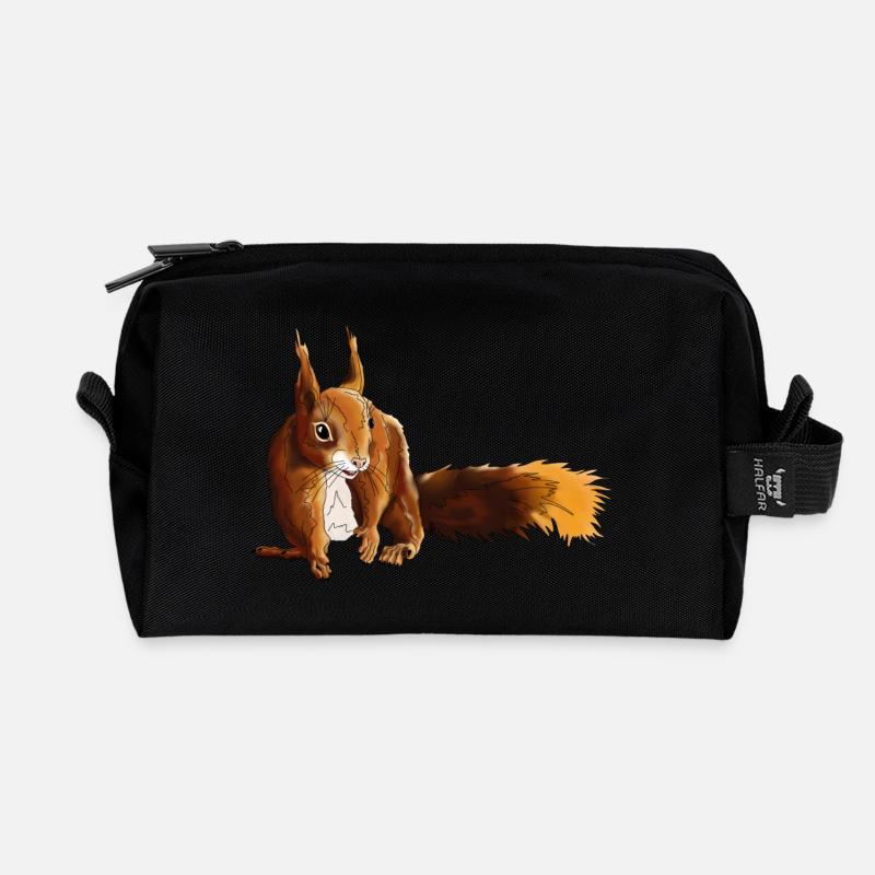 Eichhörnchen 5 - Recycelte Kulturtasche - Schwarz