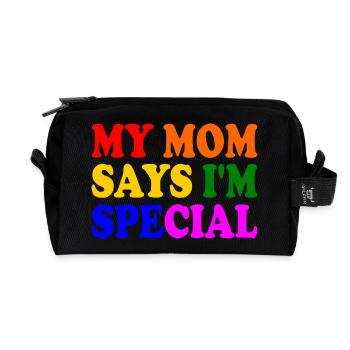 my mom says im special - Recycelte Kulturtasche - Schwarz - Vorne
