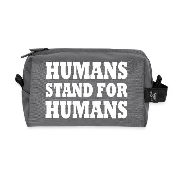 humans stand for humans - Recycelte Kulturtasche - Anthrazit - Vorne