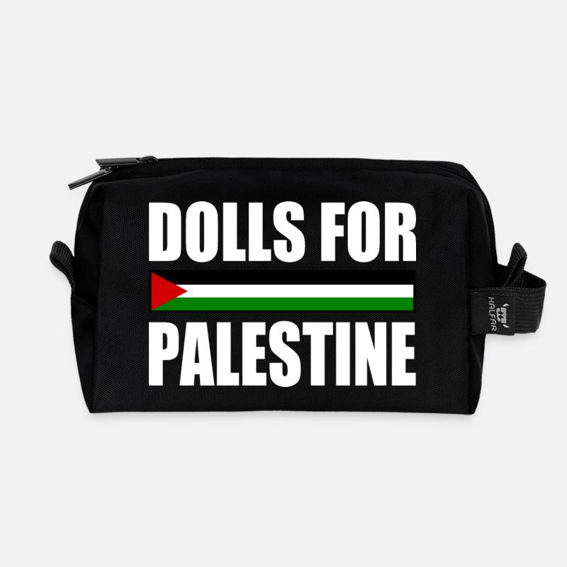 dolls for palestine - Recycled Toiletry Zip Bag - black