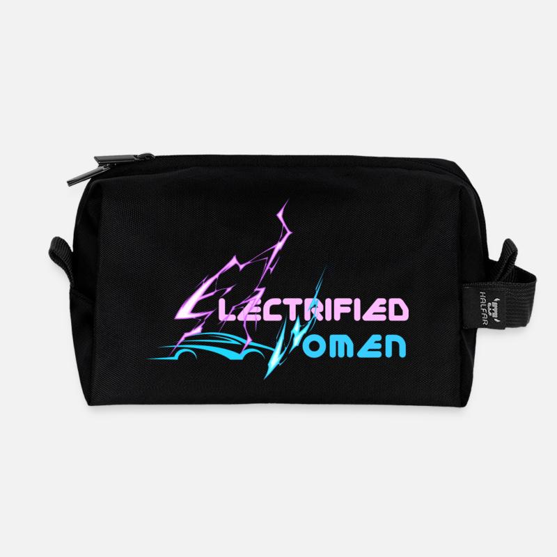 electrified women lightning - Recycelte Kulturtasche - Schwarz