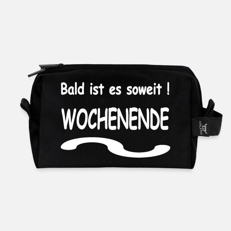 Wochenende - Recycelte Kulturtasche - Schwarz