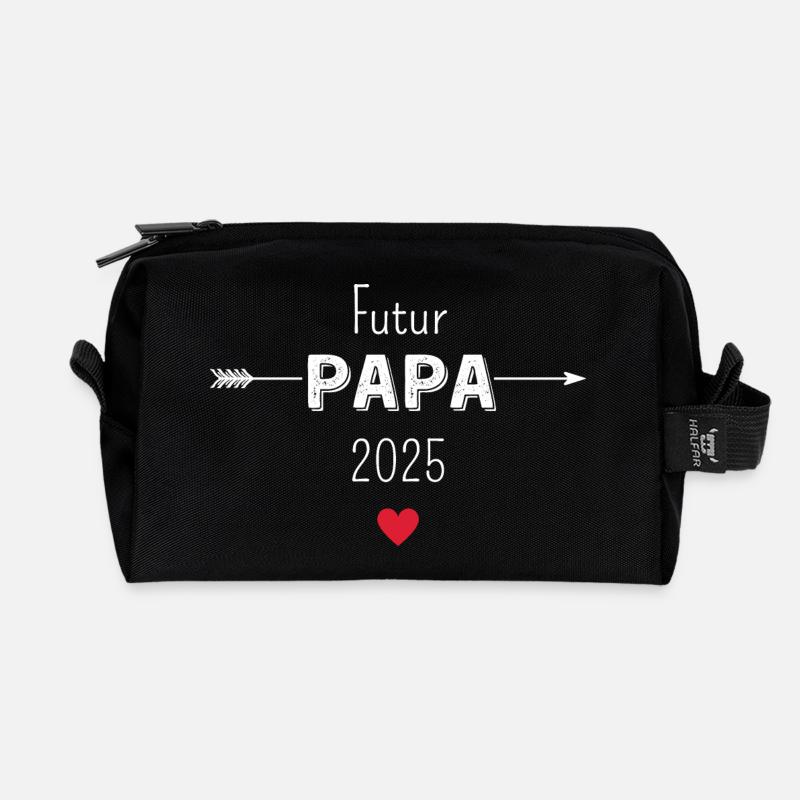 Werdender Papa 2025 - Recycelte Kulturtasche - Schwarz