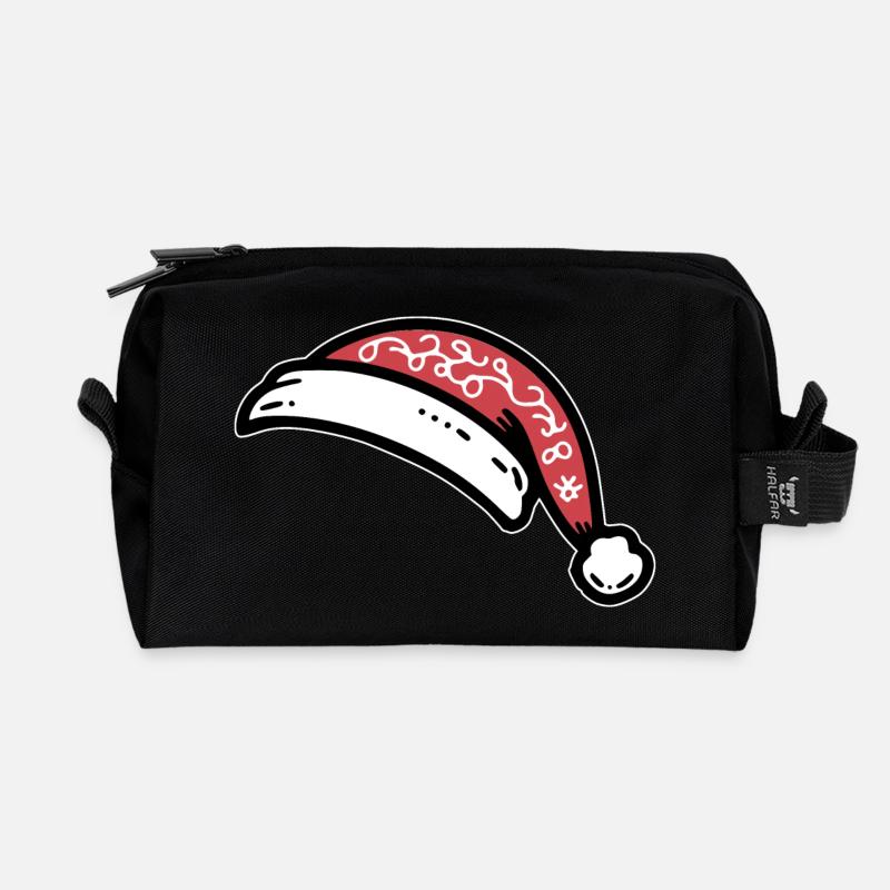 Weihnachtsmütze - Recycelte Kulturtasche - Schwarz