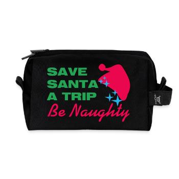 Sauvez le Père Noël Un voyage - Trousse de toilette en tissu recyclé - noir - Devant