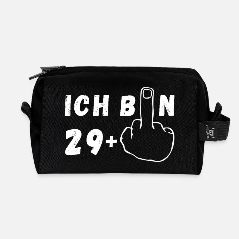 Ich bin 29+ Stinkefinger Geburtstag Geschenk ab 30 - Recycelte Kulturtasche - Schwarz