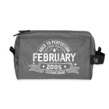 Februar 2005 - Februar 2005 Geburtstag 2005 Retro - Recycelte Kulturtasche - Anthrazit - Vorne