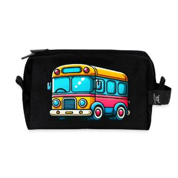 bus comic - Recycelte Kulturtasche - Schwarz - Vorne