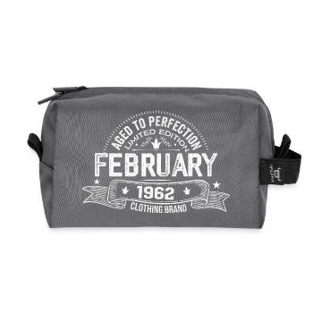February 1962 - February 1962 Birthday 1962 Retro - Recycled Toiletry Zip Bag - anthracite - Front