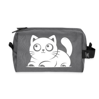 Visage de chat douillet - Trousse de toilette en tissu recyclé - anthracite - Devant