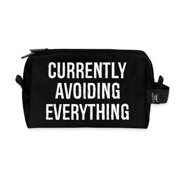 currently avoiding everything - Recycelte Kulturtasche - Schwarz - Vorne