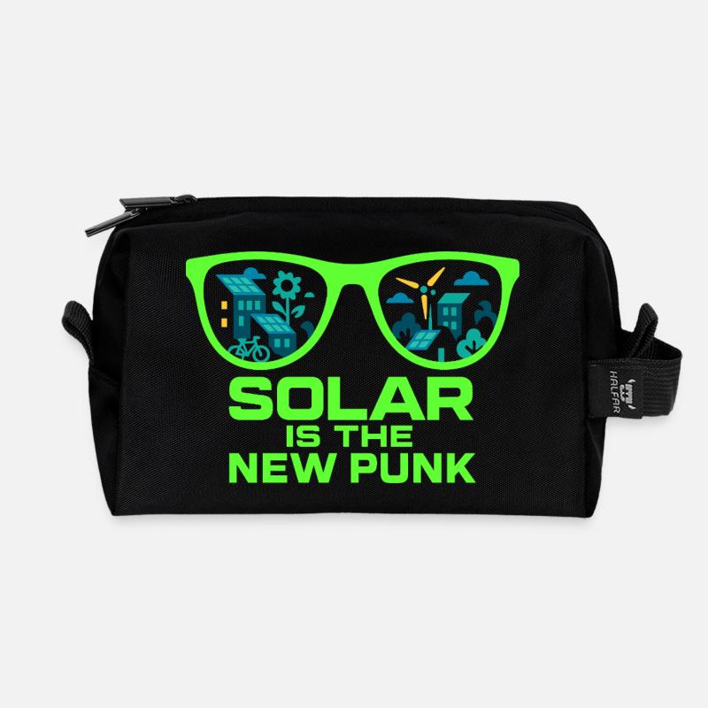 Solar Is the New Punk - Recycelte Kulturtasche - Schwarz