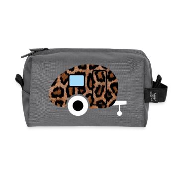 Caravane Wohnwagen Leopard Leolook Camping Retro - Trousse de toilette en tissu recyclé - anthracite - Devant