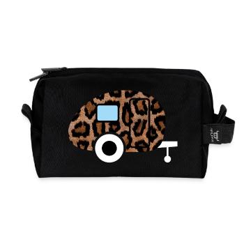 Caravane Wohnwagen Leopard Leolook Camping Retro - Trousse de toilette en tissu recyclé - noir - Devant