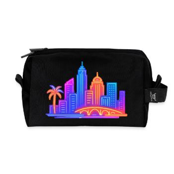 skyline city stadt - Recycelte Kulturtasche - Schwarz - Vorne
