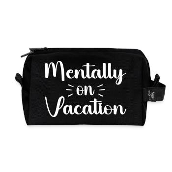 Mentally on vacattion - Recycled Toiletry Zip Bag - black - Front