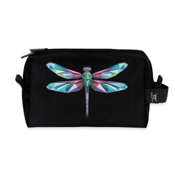 Dragonfly - Cooles Low-Poly-Logo - Recycelte Kulturtasche - Schwarz - Vorne