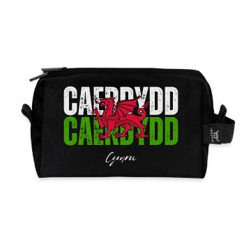 Cardiff, Wales, walisischer Stolz - Recycelte Kulturtasche - Schwarz - Vorne
