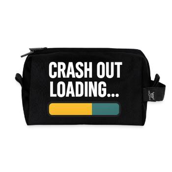 Crash Out Loading Bar, lustiger Spruch - Recycelte Kulturtasche - Schwarz - Vorne
