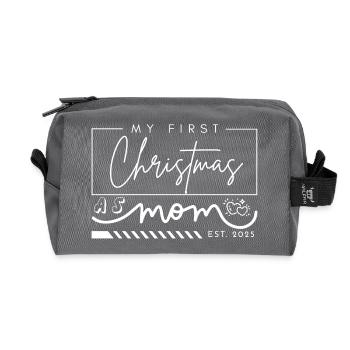 Erstes Weihnachten als Mama 2025 – Geschenkidee - Recycelte Kulturtasche - Anthrazit - Vorne