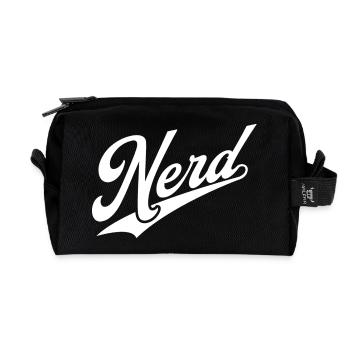 NERDY forever - NERD retro white - Recycled Toiletry Zip Bag - black - Front