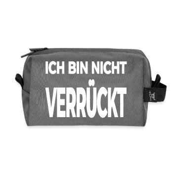 Verrückt - Recycelte Kulturtasche - Anthrazit - Vorne