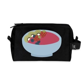 Illustration du bol de smoothie aux fruits - Trousse de toilette en tissu recyclé - noir - Devant