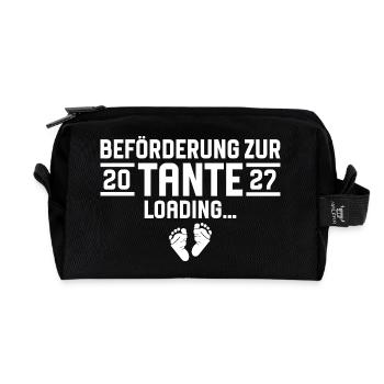 Beförderung zur Tante 2027 loading - Recycelte Kulturtasche - Schwarz - Vorne