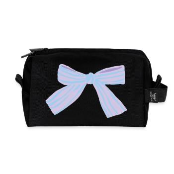 Nœud pastel Bleu-Violet - Trousse de toilette en tissu recyclé - noir - Devant