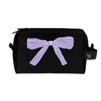 Ruban lavande - Trousse de toilette en tissu recyclé - noir - Devant