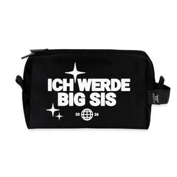 Ich Werde Big Sis - Recycelte Kulturtasche - Schwarz - Vorne