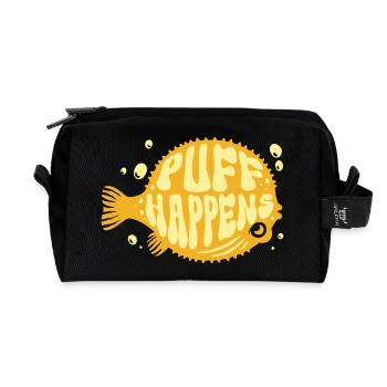 Kugelfisch Puff Happens - Recycelte Kulturtasche - Schwarz - Vorne