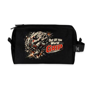 Out Of This World Grip – Astronaut bouldering - Recycled Toiletry Zip Bag - black - Front