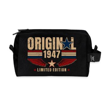 79. Geburtstag Geschenk Original Jahrgang 1947 - Recycelte Kulturtasche - Schwarz - Vorne