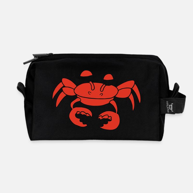 Red Crab - Recycelte Kulturtasche - Schwarz
