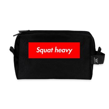 Squat heavy - Recycelte Kulturtasche - Schwarz - Vorne