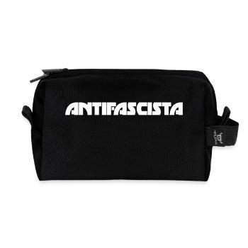 antifascista blanc - Trousse de toilette en tissu recyclé - noir - Devant