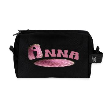 Anna First Name - Recycled Toiletry Zip Bag - black - Front