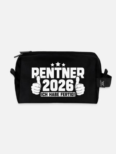 Rentner 2026 Ich habe fertig 2026 - Recycelte Kulturtasche - Schwarz