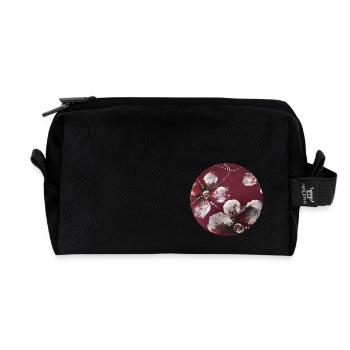 Blumen Design auf Accessoires - Recycelte Kulturtasche - Schwarz - Vorne
