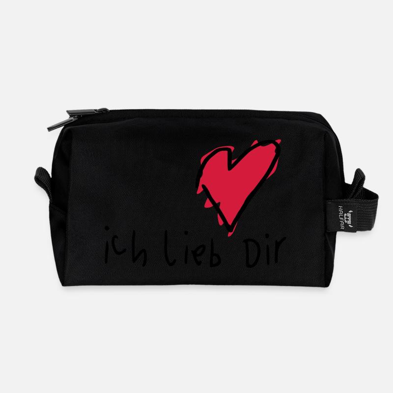 Liebeserklärung 'Ich lieb Dir' - Recycelte Kulturtasche - Schwarz